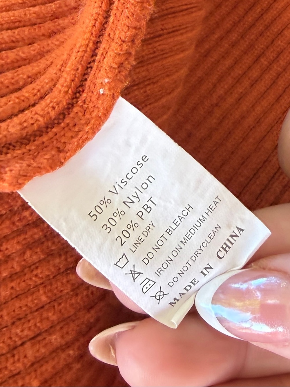 Long Sleeve Turtleneck Midi Dress in Burnt Orange - Picture 6 of 6